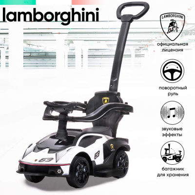 Каталка Lamborghini White 661 с ручкой Sweet Baby 426979 2