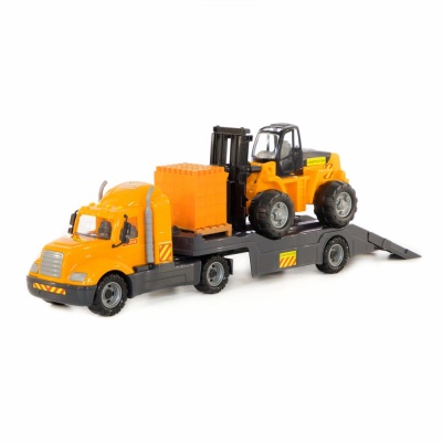 Автомобиль трейлер с конструктором Полесье 55705