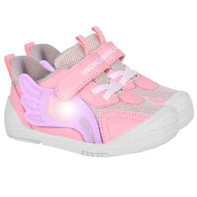 Кроссовки для девочки со светодиодными элементами Indigo Kids 106-025А бежево-розовые