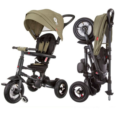 Детский складной трёхколёсный велосипед Rito Qplay QA6O оливковый  2