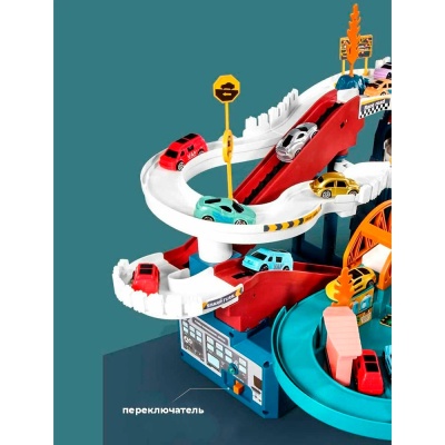 Парковка автотрек многоуровневая Динозавр РыжийКот Y24430014 2