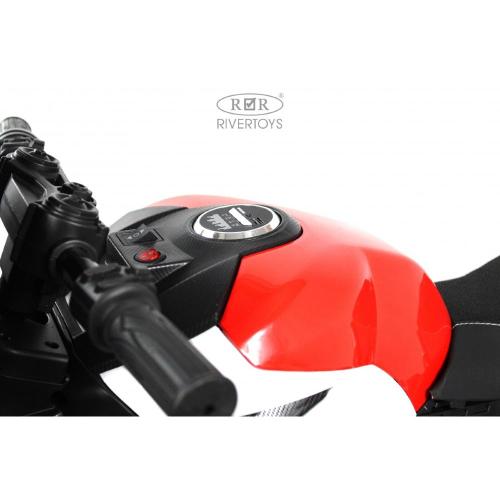 Детский электромотоцикл RiverToys М777БХ красный фото 20