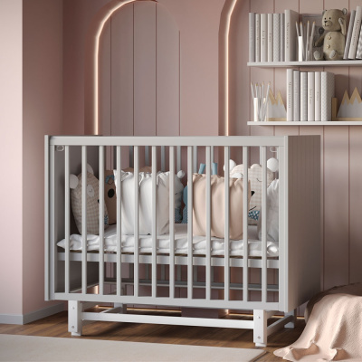 Детская кроватка Incanto Vikki серый/белый 01