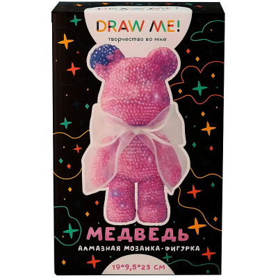 Алмазная мозаика на фигурке Pink bear Draw me! 156-DB036 3