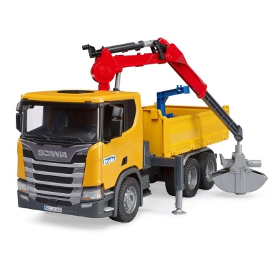 Машинка Грузовик Scania с краном и 2 паллетами Bruder 03-551 02