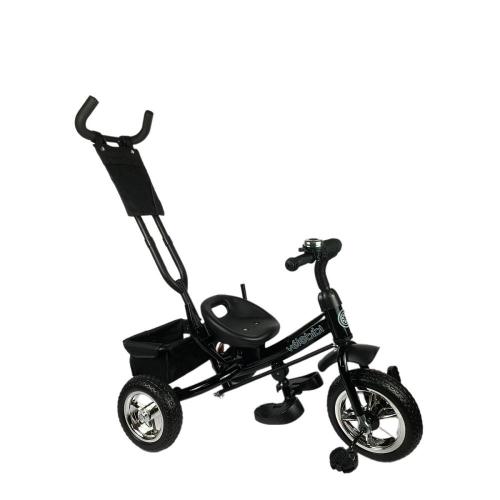 Велосипед трёхколёсный с родительской ручкой Velobibi Сатурн ВЛ-0689 чёрный фото 5