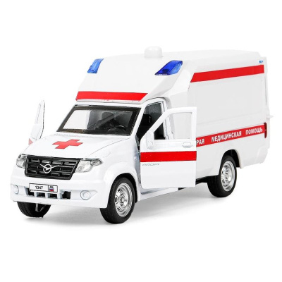 Машинка металлическая УАЗ Профи Скорая помощь Технопарк PROFI-14SLAMB-WH (72) 03