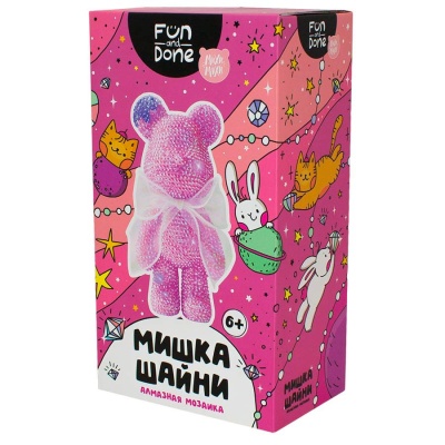 Алмазная мозаика Мишка Шайни Fun and Done Наша игрушка MM77014 розовый 3 Алмазная мозаика Мишка Шайни Fun and Done Наша игрушка MM77014 розовый 3
