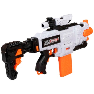 Бластер FunMax А61 электрический с обоймой 12 выстрелов 24 снаряда 1TOY Т24245 2