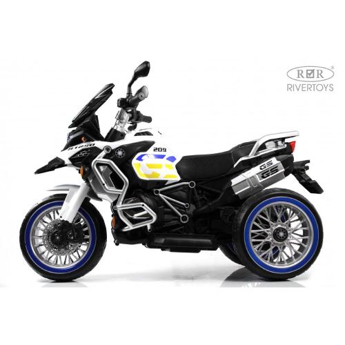 Детский электромотоцикл RiverToys М111БХ белый фото 7