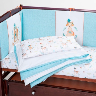 Комплект в кроватку Волшебный лес 6 принадлежностей Lappetti 6074/1 голубой 2