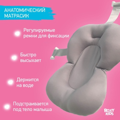 Ванночка складная с термометром и матрасиком Roxy-Kids RFB-11-BL голубой 04