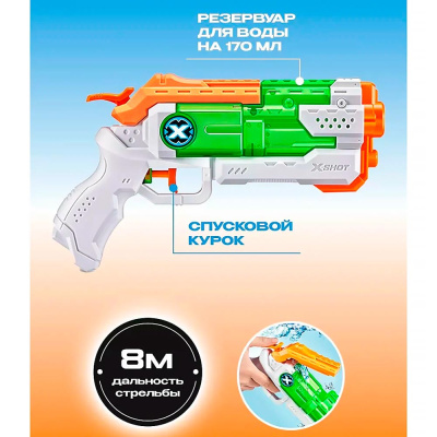 Набор 2 Бластера водных X-Shot Water FAST-FILL Микро Zuru 56244 3