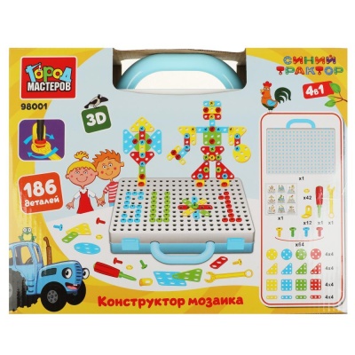 Конструктор-мозаика Синий Трактор 186 деталей Город мастеров 98001-KY 02