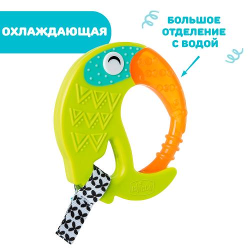 Игрушка с зубным кольцом Fresh Funny Teether Toucan Chicco 00028160300000 фото 2