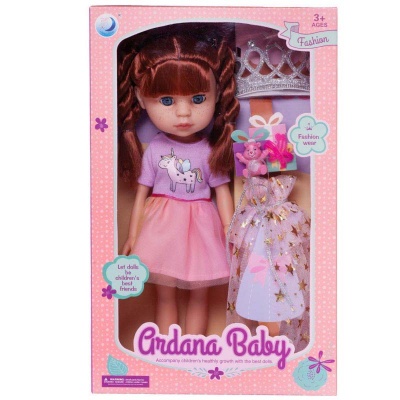 Кукла Ardana Baby шатенка с косичками с диадемой и аксеccуарами ABToys WJ-19257 1