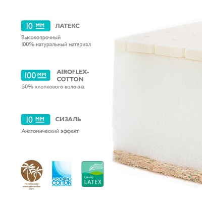 Матрас детский EcoFlex Cotton Plitex ЭКХк-01 05