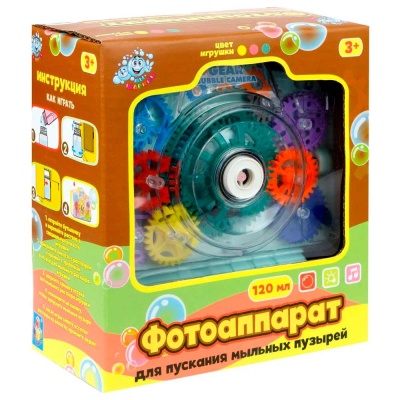 Игрушка Мы-шарики Фотоаппарат для пускания мыльных пузырей со светом 1toy Т23135 3