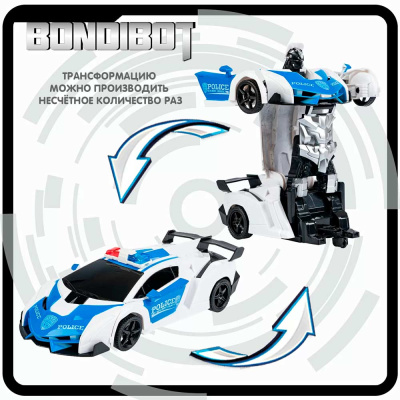 Трансформер радиоуправляемый 2в1 робот полицейская машина Bondibon BB6067 4