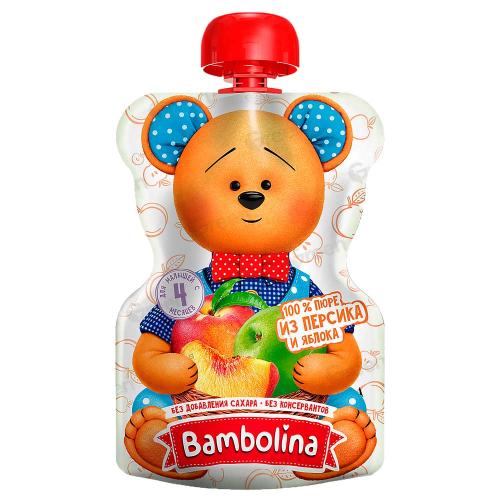 Пюре Персик Яблоко 90 г с 5 месяцев Bambolina