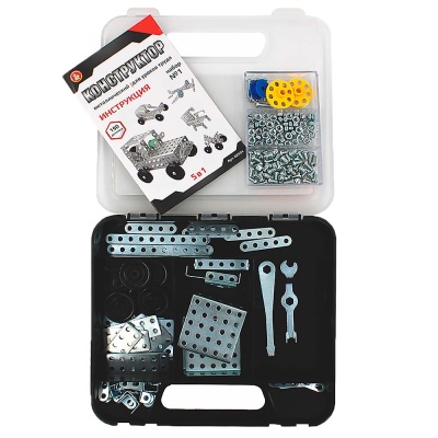 Конструктор металлический для уроков труда 5 в 1 №1 190 деталей Десятое королевство 02454 1