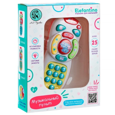 Пульт музыкальный Elefantino световые эффекты 25 песенок сказок Elefantino IT109547