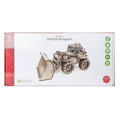 Конструктор 3D деревянный Трактор Бульдог 262 детали Lemmo Б-1 4