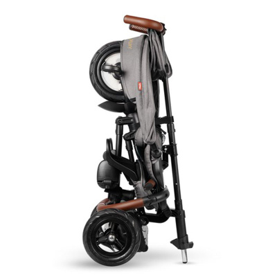 Детский трёхколёсный велосипед Rito с ручкой управления QPlay Deluxe1GY зеленый 3