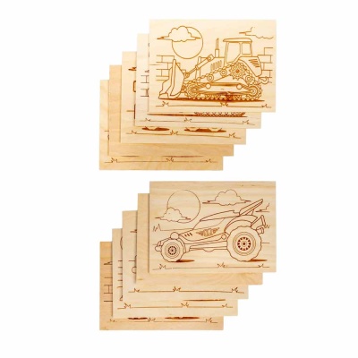 Набор досок для выжигания и росписи 10 шт Спецтехника Десятое Королевство 04162 3