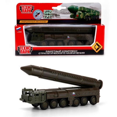 Металлическая инерционная модель РСЗО Тополь с ракетой Технопарк SB-16-20-G-WB