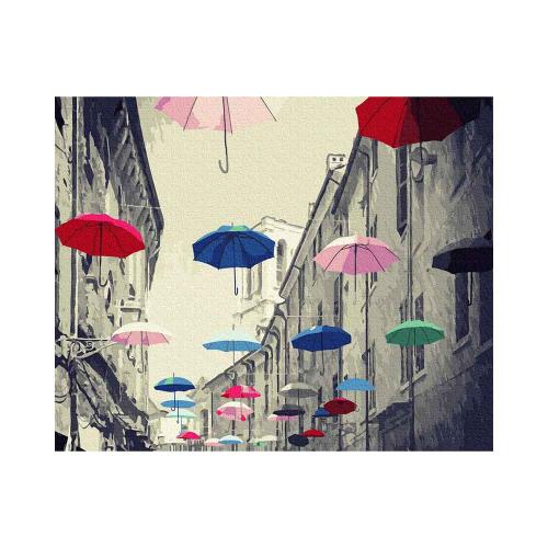 Картина по номерам 40х50 Разноцветные зонтики Molly KH0927