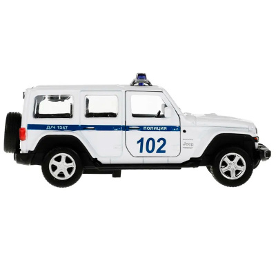 Игрушка машинка металлическая Jeep Wrangler Sahara Полиция Технопарк SAHARA5D-12POL-WH 2