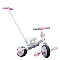 Беговел-велосипед с ручкой Bubago Flint BG-FP-109-4 белый-розовый