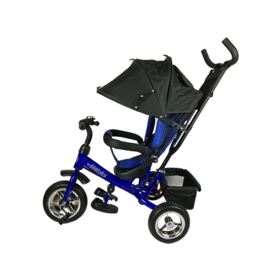 Велосипед трёхколёсный с родительской ручкой Velobibi Сатурн ВЛ-0688 синий 02