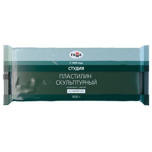 Пластилин Скульптурный оливковый мягкий 1 кг 2.80.Е100 Гамма 30472