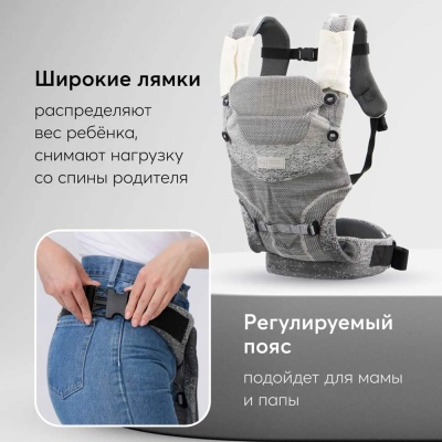 Рюкзак-переноска Babyway Happy Baby 40068 grey 3