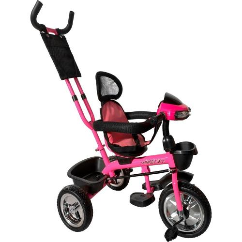 Велосипед трёхколёсный с родительской ручкой Velobibi Марс ВЛ-0610 розовый фото 4