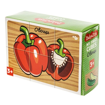 Кубики Овощи 6 штук Baby Toys Десятое королевство 03545