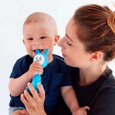 Интерактивная игрушка Зайчик 10 режимов работы Няня BertToys FD125 голубой 3