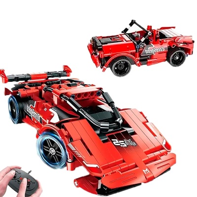 Конструктор 2 в 1 радиоуправляемый Спорткар и Джип 351 деталь Рыжий кот 8025IMM 1