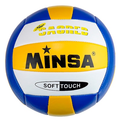 Мяч волейбольный синий с желтым и белым Рыжий кот МБ-4812/5-9062 1