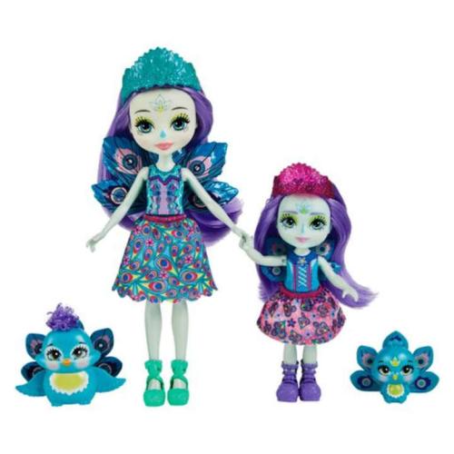 Игровой набор Enchantimals Пэттер Павлина с сестричкой и питомцами Mattel HCF83