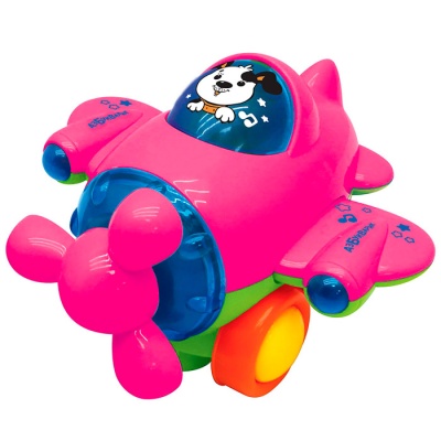 Музыкальный самолетик Розовый Азбукварик 2993А