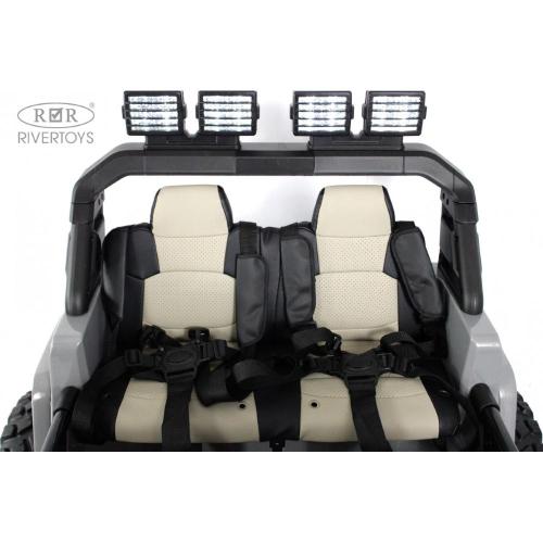 Детский электромобиль Jeep RiverToys A222AA серый фото 15