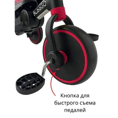Беговел-велосипед с ручкой Bubago Flint BG-FP-109-7 чёрно-красный фото 15