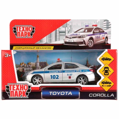 Металлическая инерционная машинка Toyota Corolla Полиция Технопарк Corolla-P 2