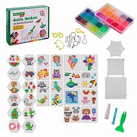 Аквамозаика 30 цветов 3000 бусин с трафаретами Brauberg Kids 664915