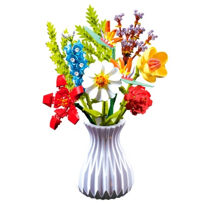 Конструктор Букет цветов в вазе 742 детали Наша игрушка 109-6 1