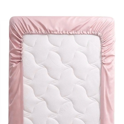 Простыня трикотажная на резинке для детской кроватки Однотон розовый Lappetti 9006/2п 2