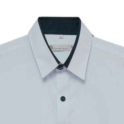 Рубашка школьная для мальчика Deloras С71783 светло серая 2